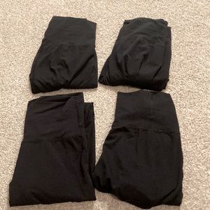 Four pairs of target brand all in motion black leggings soft girls XL 14/16